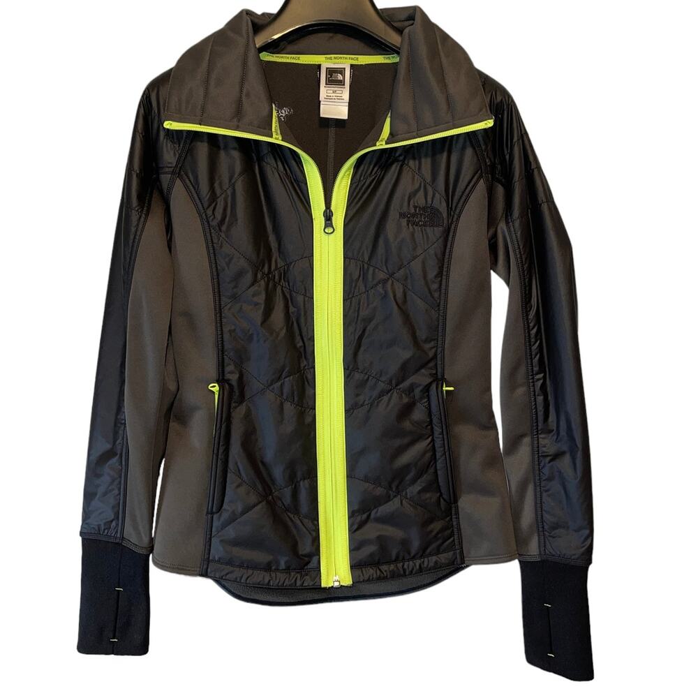 The North Face Soft Shell Zip Front Jacket Grey Black Size Small